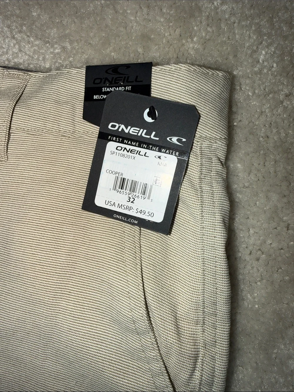O'Neill Men's Flat Front Shorts in Light Tan